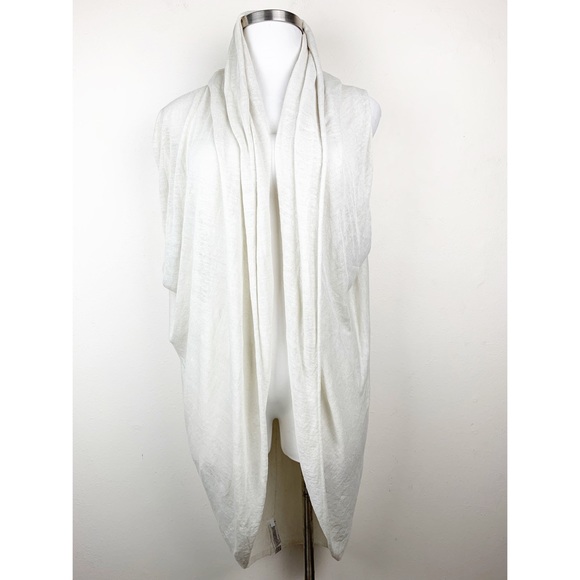 Eileen Fisher Sweaters - Eileen fisher the fisher project cream oversized hooded vest kimono wrap